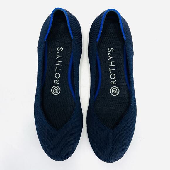 Rothy's Ballet Flats Size 6 Blue Knit Eco-Friendly Sustainable Vegan Round-Toe - Picture 10 of 16